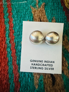 Navajo Sterling Silver Stud Earrings 8mm