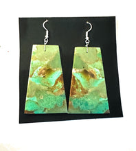 Load image into Gallery viewer, Navajo Sterling Silver &amp; Turquoise Jumbo Slab Dangle Earrings