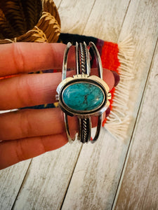 Navajo Sterling Silver & Turquoise Cuff Bracelet