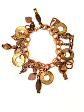 Load image into Gallery viewer, Vintage Handmade Copper Charm Bracelet