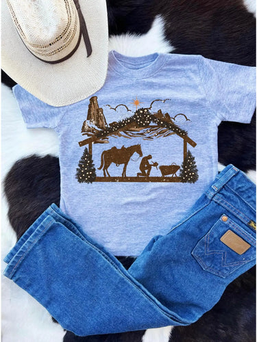 *PRE-ORDER* Kids Tee - Cowboy At The Nativity