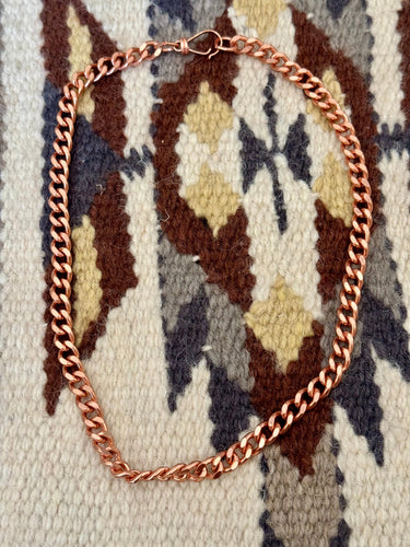 Vintage Handmade Copper Chain Link Necklace