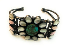 Load image into Gallery viewer, Navajo Sterling Silver &amp; Multi Stone Cuff Bracelet by Jacqueline Silver