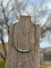Load image into Gallery viewer, *AUTHENTIC* Sterling Silver &amp; Royston Turquoise 5mm Pearl Beaded Necklace 18” (Copy)