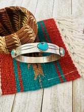 Load image into Gallery viewer, Navajo Turquoise &amp; Sterling Silver Bangle Bracelet