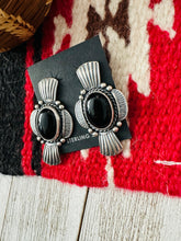 Load image into Gallery viewer, *AUTHENTIC* Navajo Onyx &amp; Sterling Silver Post Earrings