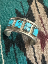 Load image into Gallery viewer, Navajo Turquoise &amp; Sterling Silver Cuff Bracelet