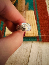 Load image into Gallery viewer, Navajo Hand Stamped Sterling Silver Band Ring Size 5