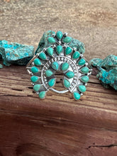 Load image into Gallery viewer, Navajo Turquoise &amp; Sterling Silver Naja Cuff Bracelet