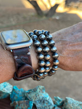 Load image into Gallery viewer, Navajo Sterling Silver 10mm Beaded Elastic Bracelet