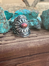 Load image into Gallery viewer, Beautiful Concho Handmade Pink Dream And Sterling Silver Adjustable Ring