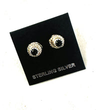 Load image into Gallery viewer, Navajo Onyx &amp; Sterling Silver Stud Earrings