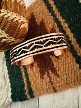 Load image into Gallery viewer, Navajo Hand Stamped Copper Cuff Bracelet Signed