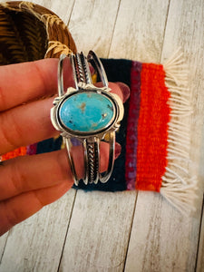 Navajo Sterling Silver & Turquoise Cuff Bracelet