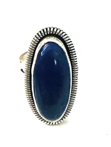 Navajo Sterling Silver & Lapis Ring Size 6 by Wydell Billie