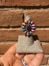 Load image into Gallery viewer, Beautiful Handmade Pink Dream Mojave, Purple Spiny And Sterling Silver Adjustable Ring