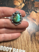 Load image into Gallery viewer, Beautiful Handmade Sonoran Mountain Turquoise And Sterling Silver Adjustable Single Stone Ring