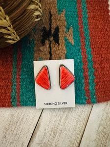 *Authentic* Navajo Sterling Silver & Spiny Oyster Post Earrings