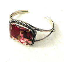 Load image into Gallery viewer, *Authentic* Navajo Sterling Silver &amp; Rose Dahlia Cuff Bracelet