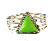 Load image into Gallery viewer, Navajo Gaspeite &amp; Sterling Silver Cuff Bracelet