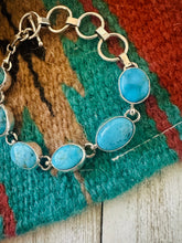 Load image into Gallery viewer, Navajo Turquoise &amp; Sterling Silver Link Bracelet