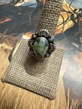 Load image into Gallery viewer, Beautiful Handmade Palomino Turquoise And Sterling Silver Adjustable Single Stone Ring