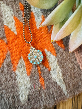 Load image into Gallery viewer, Zuni Sterling Silver &amp; Turquoise Petit Point Pendant