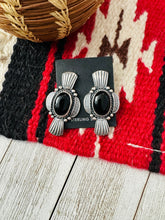 Load image into Gallery viewer, *AUTHENTIC* Navajo Onyx &amp; Sterling Silver Post Earrings