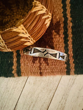 Load image into Gallery viewer, Vintage Old Pawn Navajo Hand Stamped Sterling Silver Cuff Bracelet