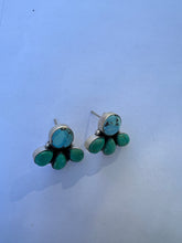 Load image into Gallery viewer, *Authentic* Handmade Golden Hills Turquoise, Kingman Turquoise Sterling Silver 4 Stone Earrings