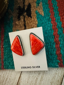 *Authentic* Navajo Sterling Silver & Spiny Oyster Post Earrings