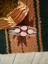 Load image into Gallery viewer, Navajo Queen Pink Conch Shell &amp; Sterling Silver Cuff Bracelet