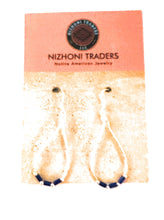 Load image into Gallery viewer, Navajo Sterling Liquid Silver &amp; Lapis Beaded Dangle Earrings