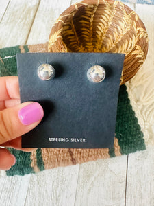 *AUTHENTIC* Navajo 8mm Sterling Silver Ball Stud Earrings