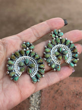 Load image into Gallery viewer, Navajo Turquoise &amp; Sterling Silver Naja Post Earrings