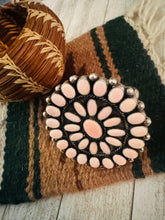 Load image into Gallery viewer, Navajo Queen Pink Conch Shell &amp; Sterling Silver Cluster Cuff Bracelet