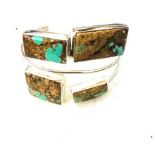 Load image into Gallery viewer, Navajo Sterling Silver &amp; Number 8 Turquoise Cuff Bracelet