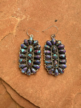 Load image into Gallery viewer, Handmade Purple Dream Mojave and Sterling Silver Statement Dangles