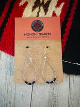 Load image into Gallery viewer, Navajo Sterling Liquid Silver &amp; Lapis Beaded Dangle Earrings