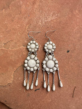 Load image into Gallery viewer, Elegant Handmade White Buffalo and Sterling Silver Dangles