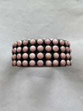 Load image into Gallery viewer, Navajo Pink Conch &amp; Sterling Silver 4 Row Cuff Bracelet Signed L James