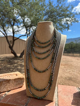 Load image into Gallery viewer, *AUTHENTIC* Navajo 6mm Sterling Silver Pearls with Royston Turquoise