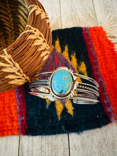 Load image into Gallery viewer, Navajo Sterling Silver &amp; Turquoise Cuff Bracelet