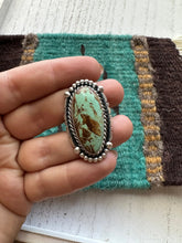 Load image into Gallery viewer, Gorgeous Navajo Sterling Silver &amp; Turquoise Adjustable Ring Signed LK