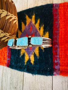 Navajo Sterling Silver & Turquoise Cuff Bracelet