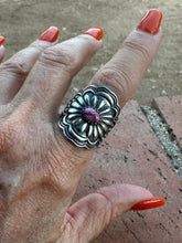 Load image into Gallery viewer, Beautiful Concho Handmade Pink Dream And Sterling Silver Adjustable Ring