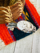 Load image into Gallery viewer, Navajo White Buffalo &amp; Sterling Silver Cuff Bracelet