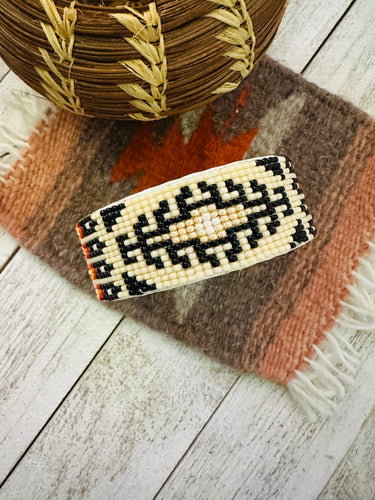 Navajo Made Beaded Leather Bracelet
