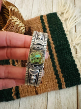 Load image into Gallery viewer, Navajo Sterling Silver &amp; Black Jack Turquoise Cuff Bracelet