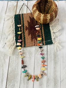 Zuni Multi Stone & Heishi Beaded Fetish Necklace